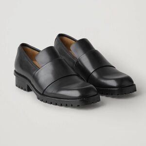 COS Modern Black Leather Loafers